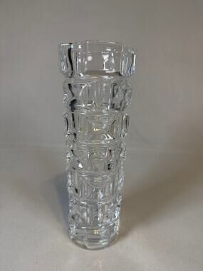 Vintage MCM Jacques-Georges Durand Luminarc Crystal Vase Cubist